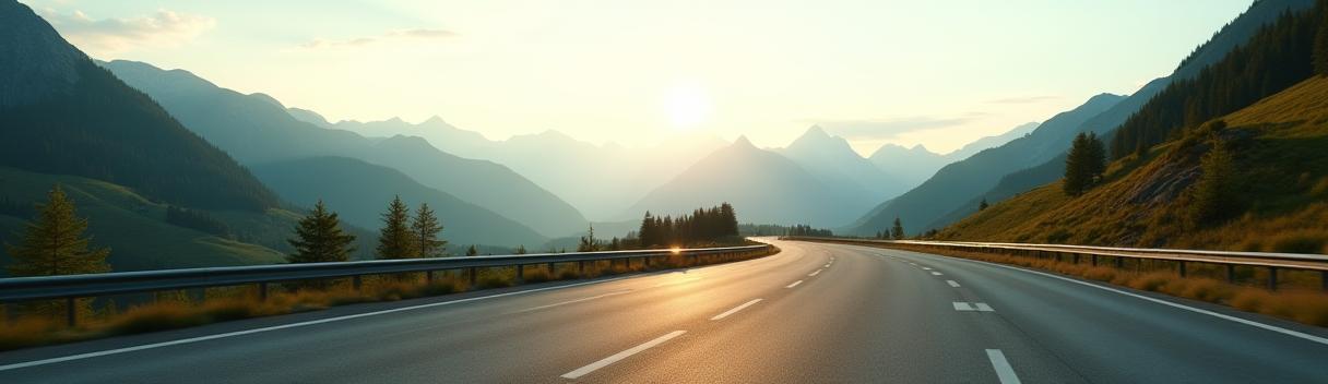 Panorama eines österreichischen Autobahnabschnitts in malerischer Bergkulisse